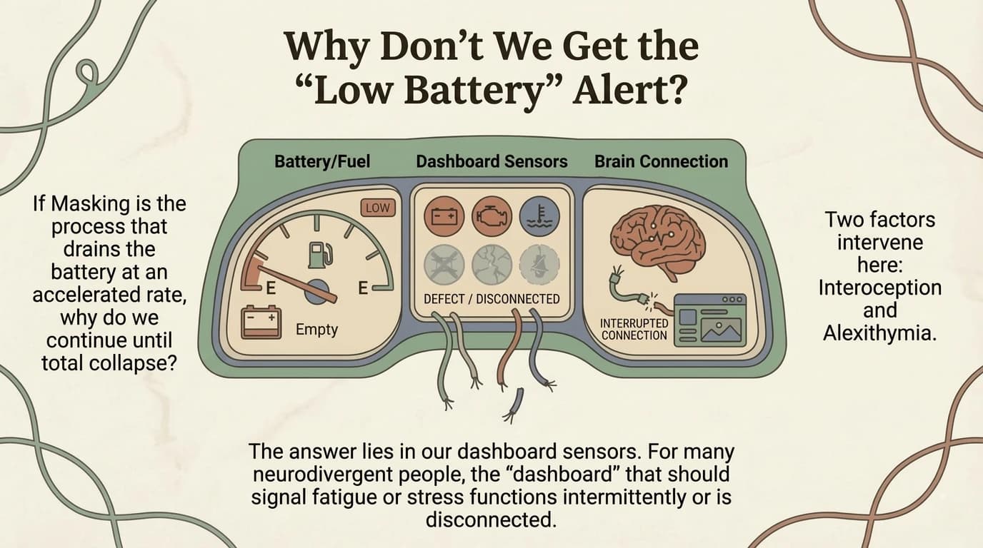The three causes of the broken gauge: Interoception, Alexithymia and Masking