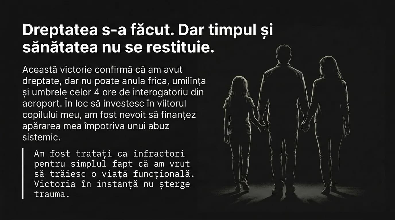 Dreptatea s-a făcut, dar timpul și sănătatea nu se restituie — trauma rămâne după victoria juridică