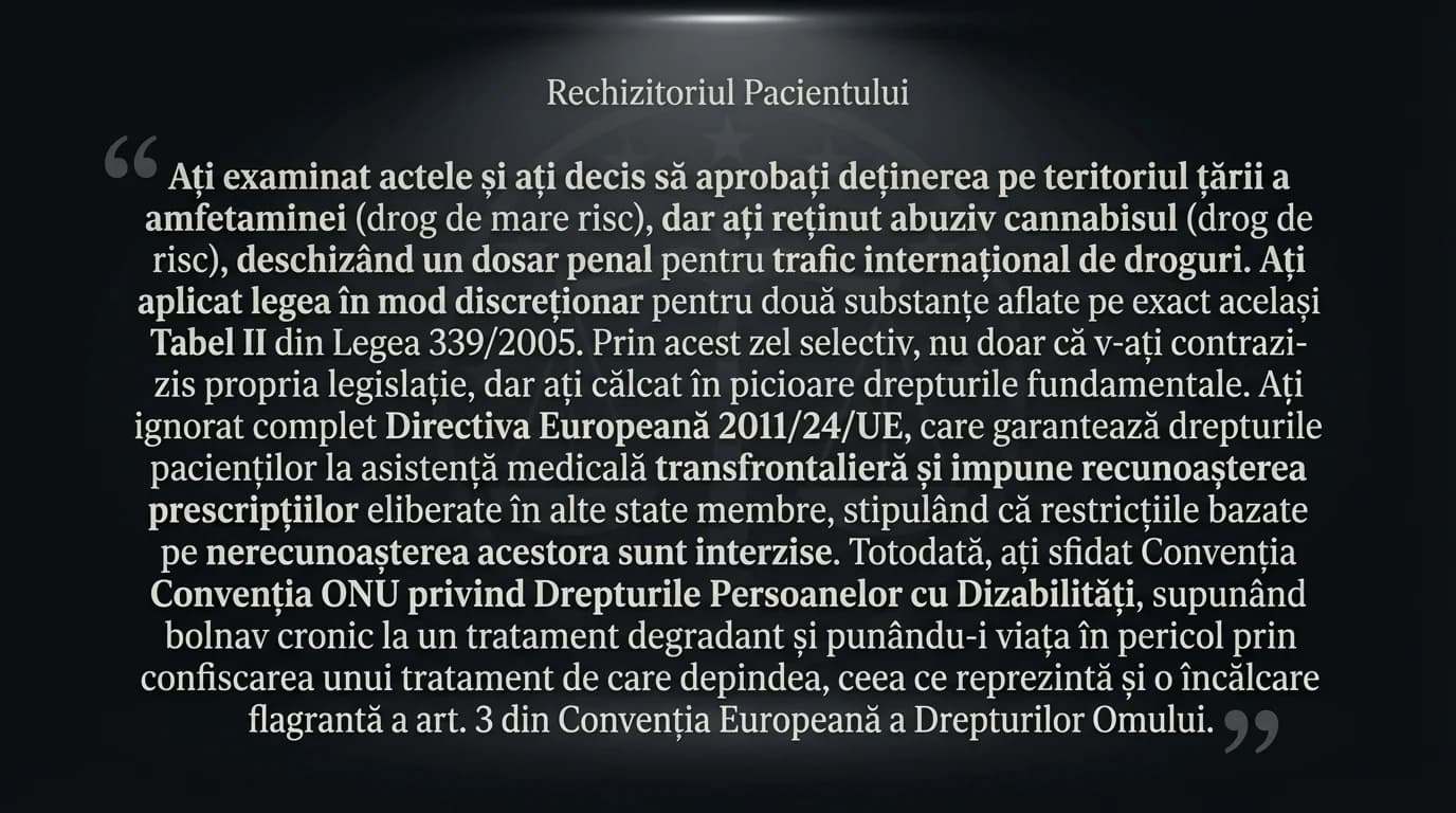 Rechizitoriul pacientului: dosarul penal deschis pentru un medicament prescris legal