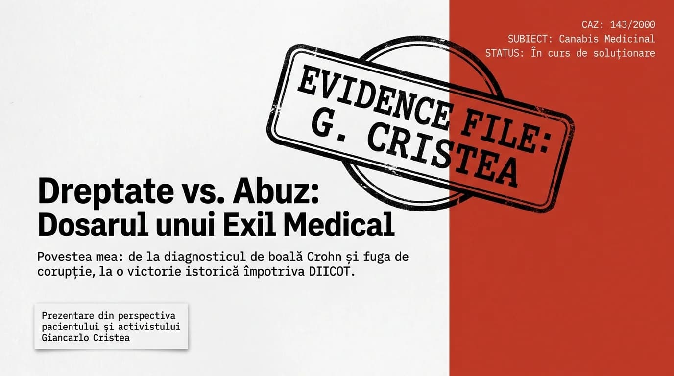 Cazul Cristea vs. DIICOT - Dosarul exilului medical: cover infografic
