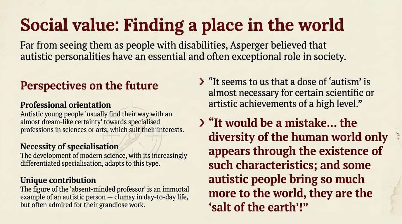 Social value: Finding a place in the world — career orientation, the dreamlike certainty