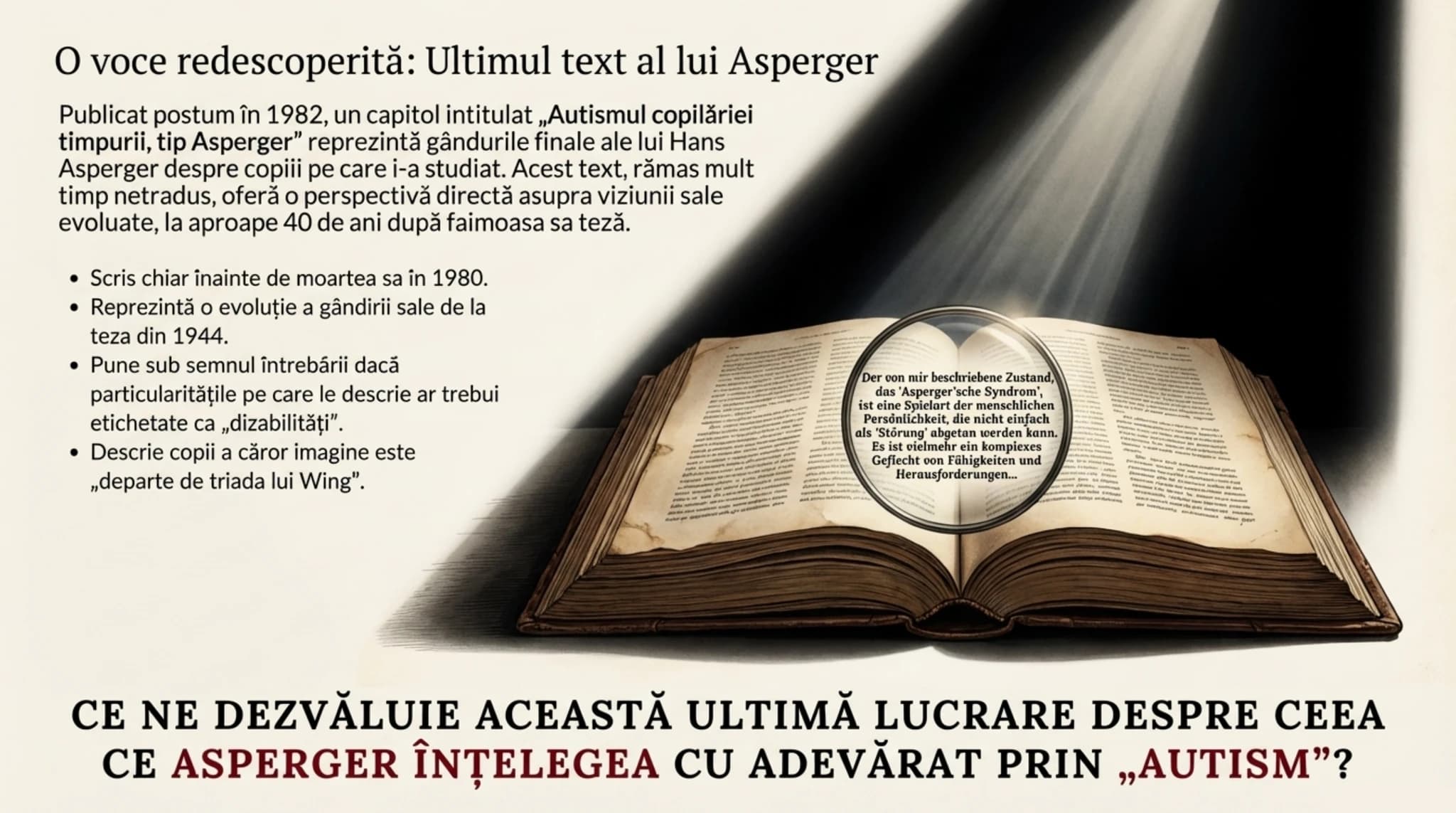 Viziunea pierdută: ce a văzut Asperger și ce am ales să uităm