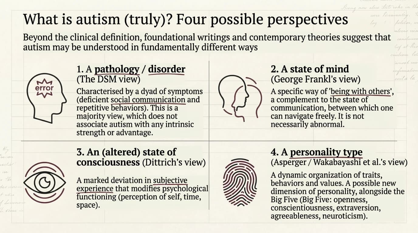 What is autism (really)? 4 perspectives — pathology, mentality, consciousness, personality