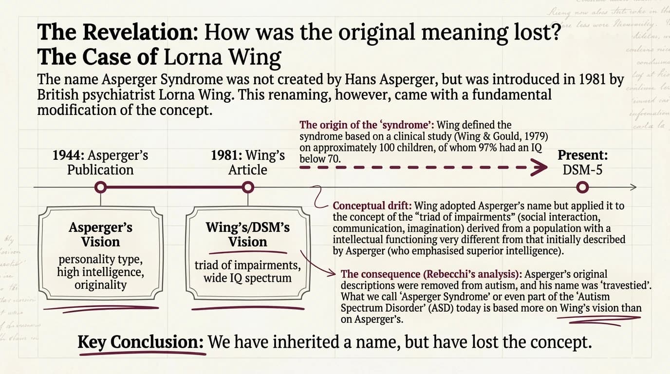 How was the original meaning lost? The Wing case — timeline 1944 to 1981 to DSM-5