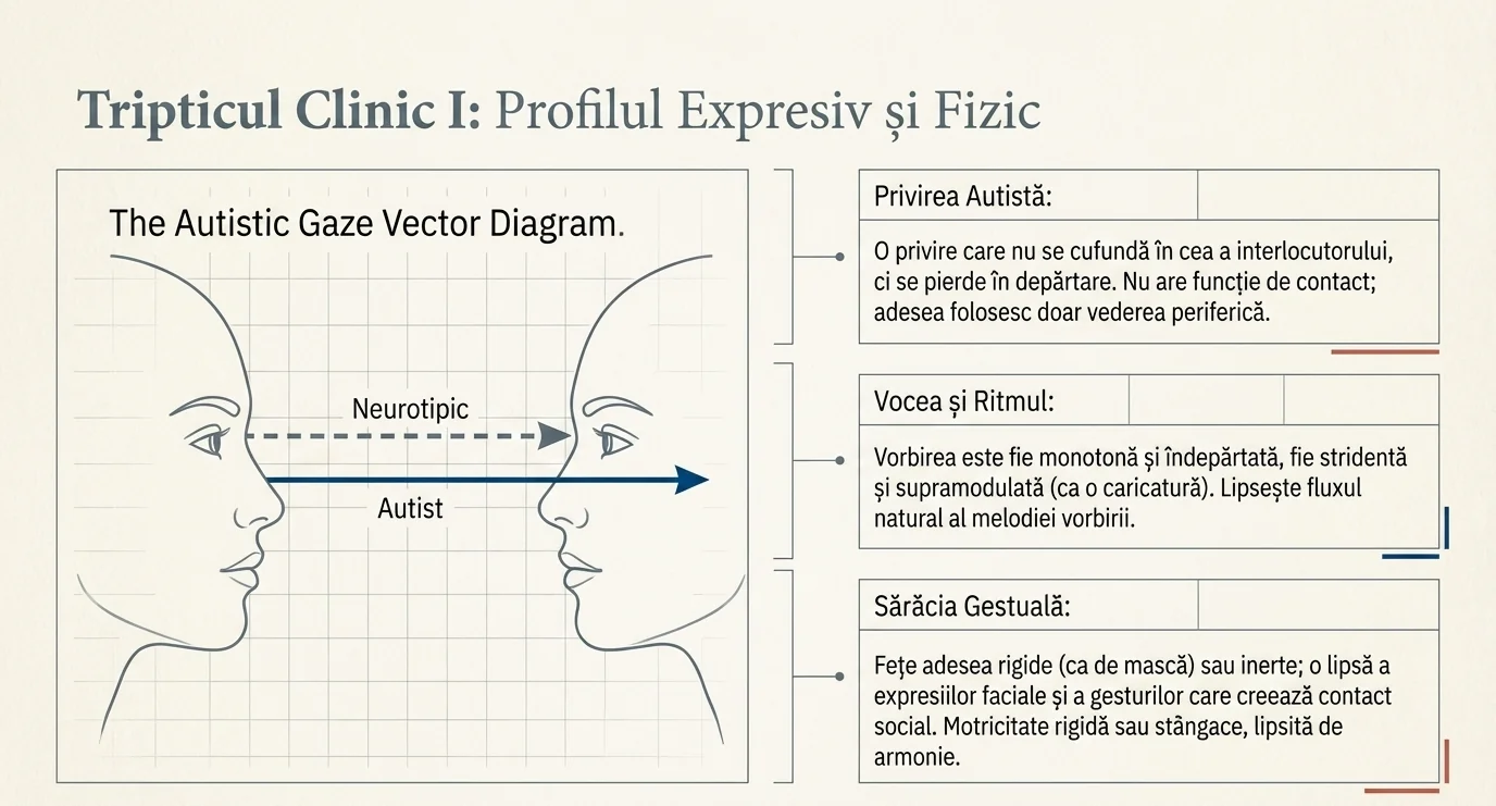 Clinical Triptych I: Expressive and Physical Profile — autistic gaze, voice, gestural impoverishment