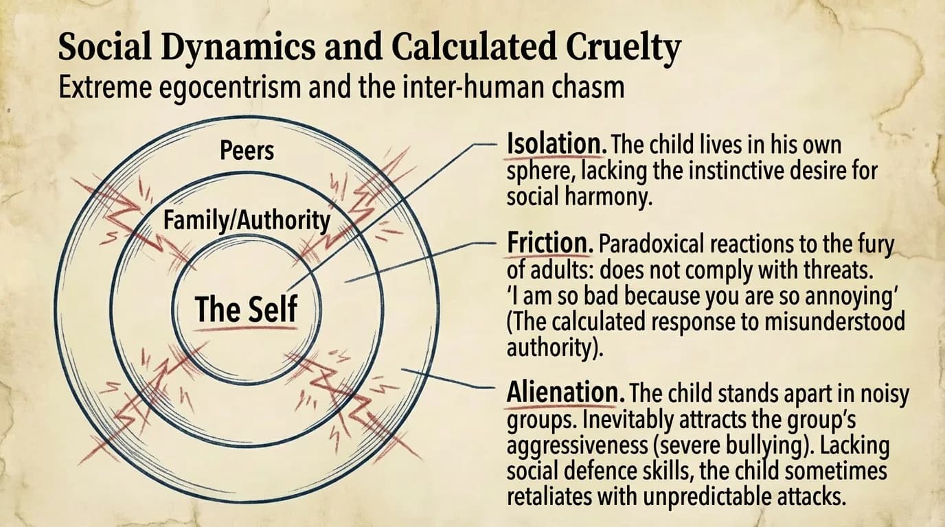 Diagram: the paradoxical reactions of the autistic child