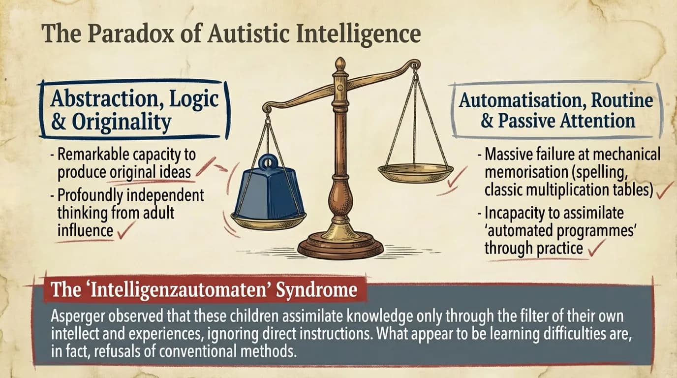 Diagram: the structure of autistic psychopathy — traits and interconnections