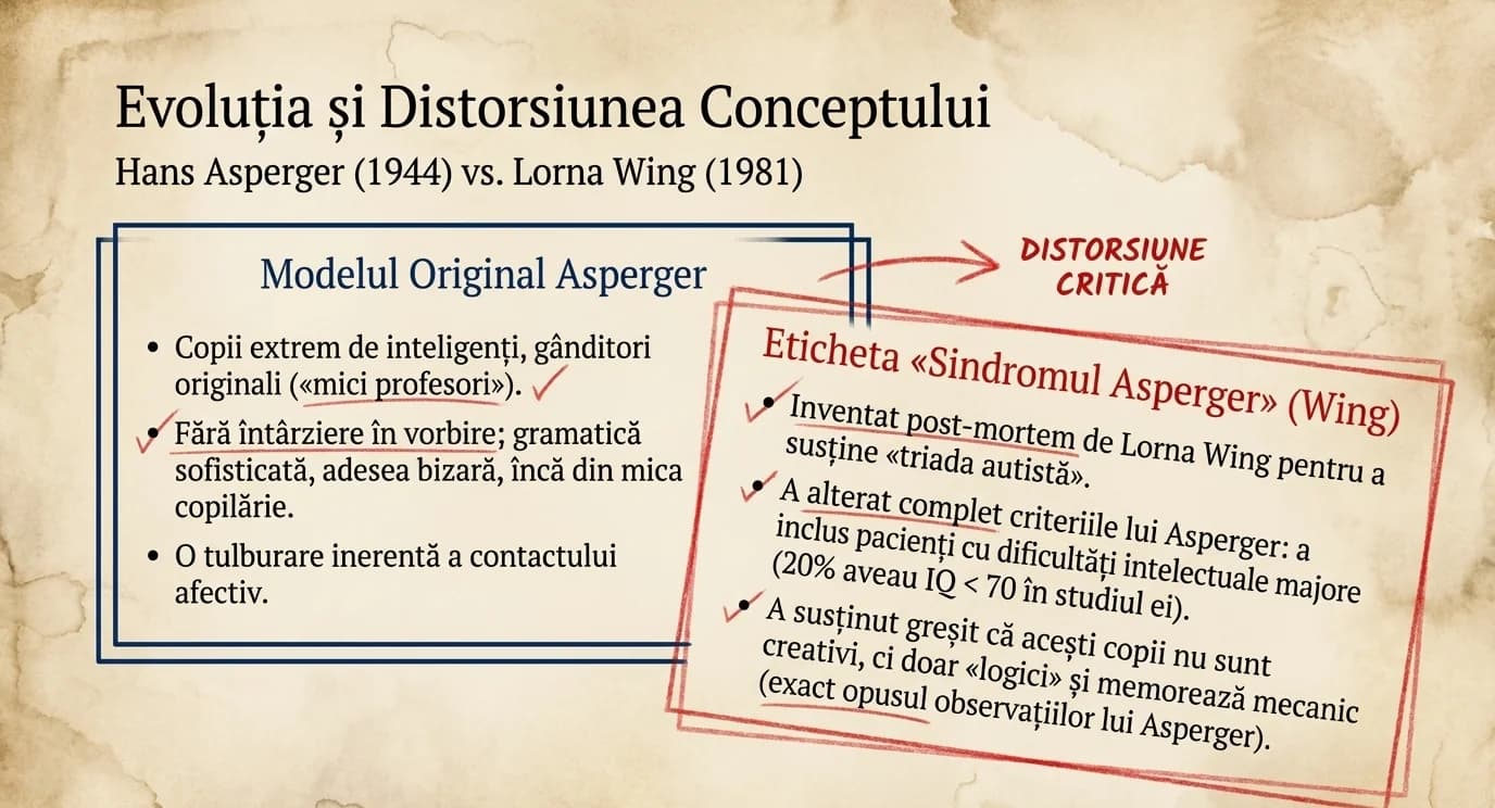 Evolutia si Distorsiunea Conceptului — Asperger (1944) vs Lorna Wing (1981)